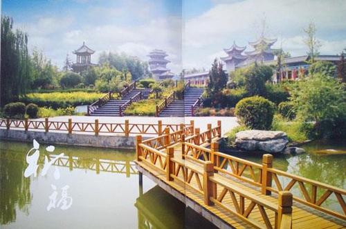 洛阳盘龙冢陵园亭台湖泊